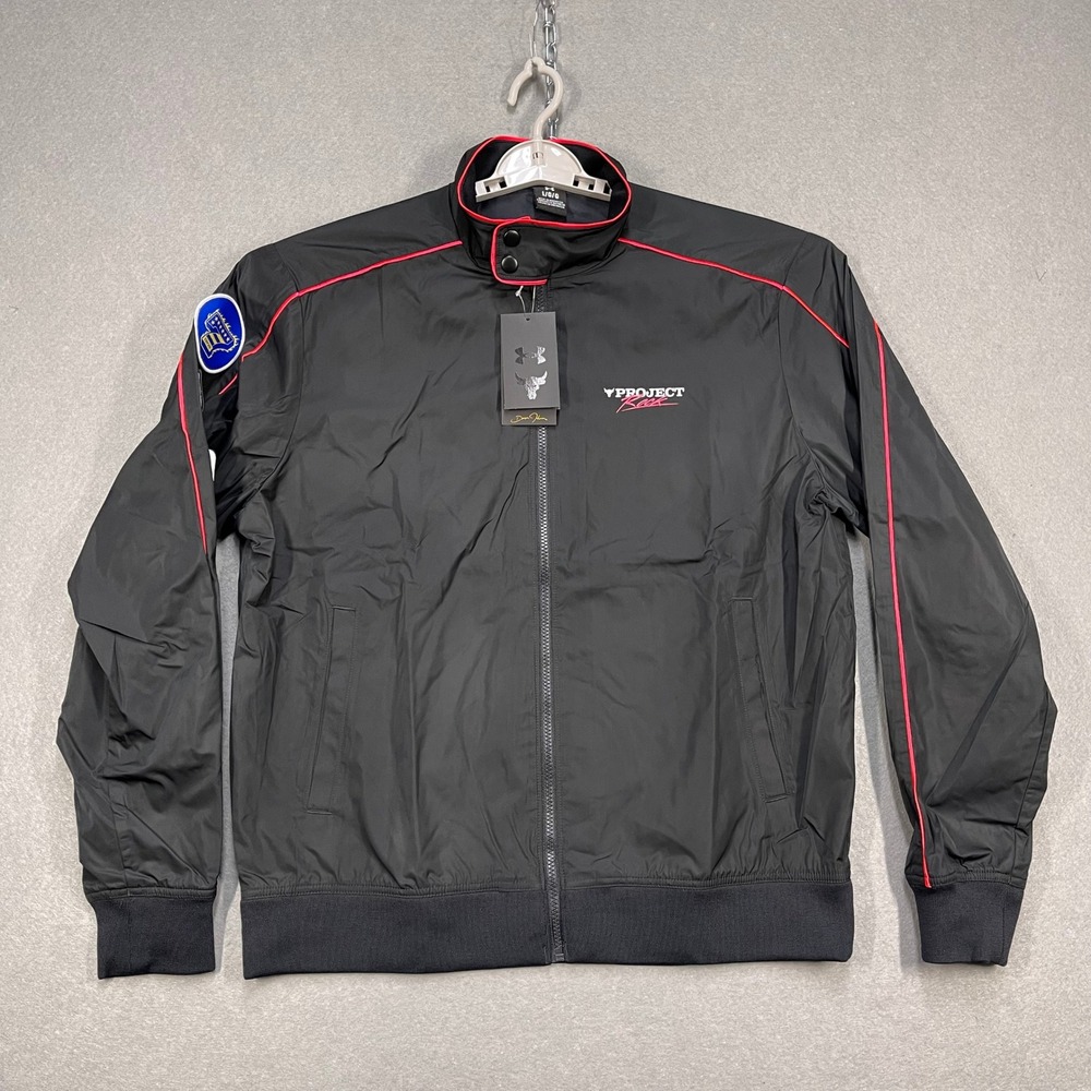 Under Armour Project Rock Jacket Mens Large Black Racing Drivers Seat Collection